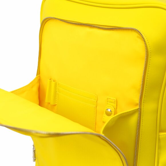 YELLOW BACKPACK MONOCHROME VEGAN LEATHER - Picture 9 of 9